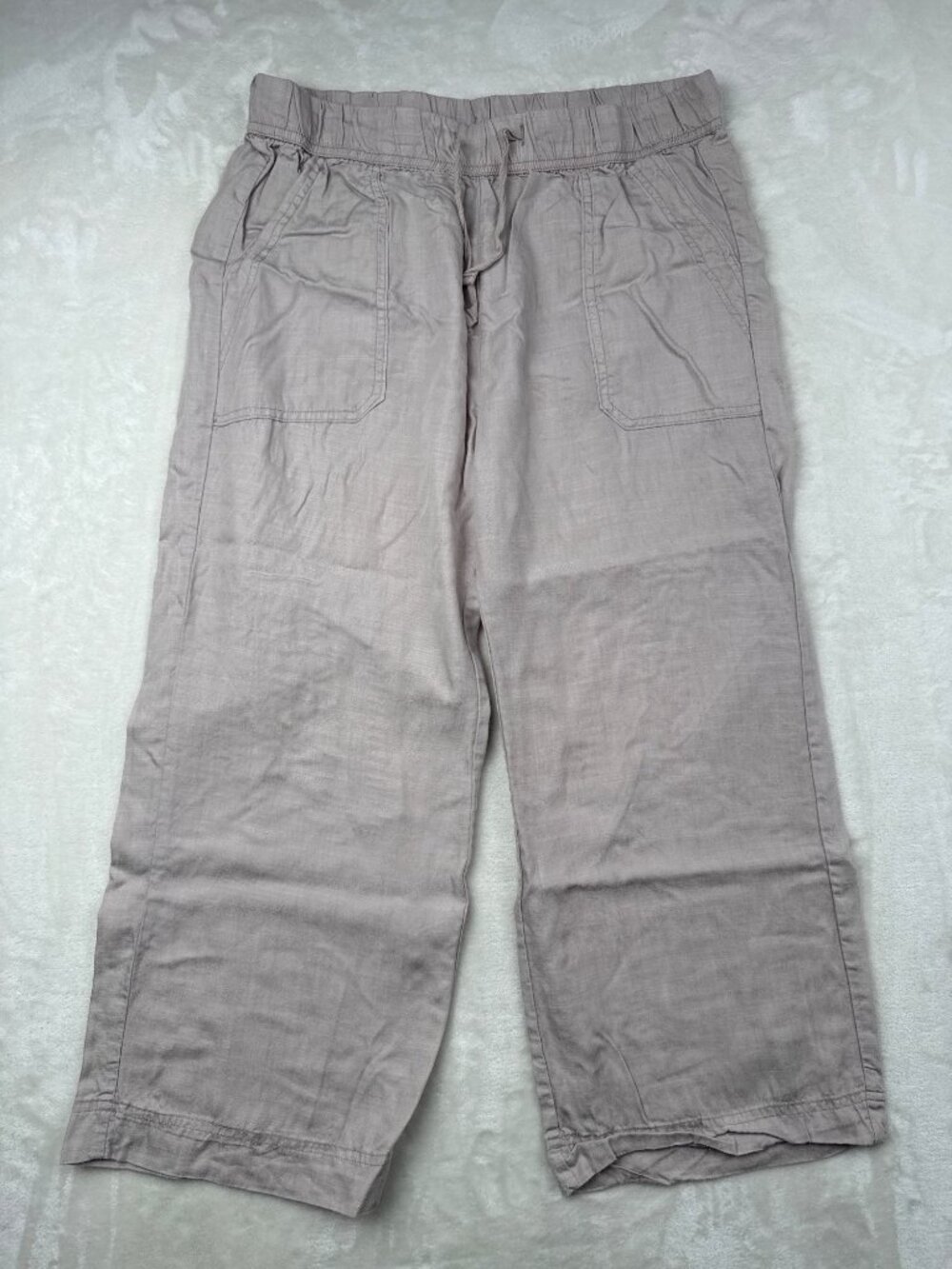 Splendid Womens Beige Lyocell Pants Large Elastic Waist Relaxed Fit